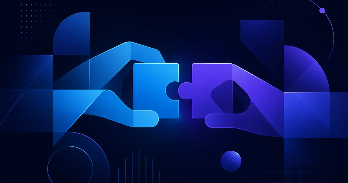 Abstract illustration representing partnership and craft in bespoke analytics.